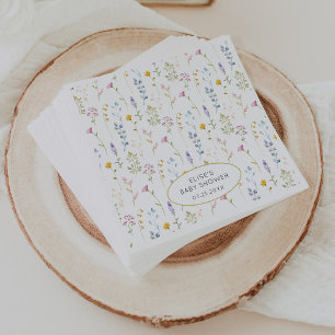 Wildflower Baby Shower Napkin