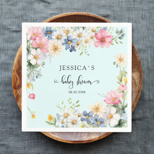 Wildflower, Baby Shower Napkin