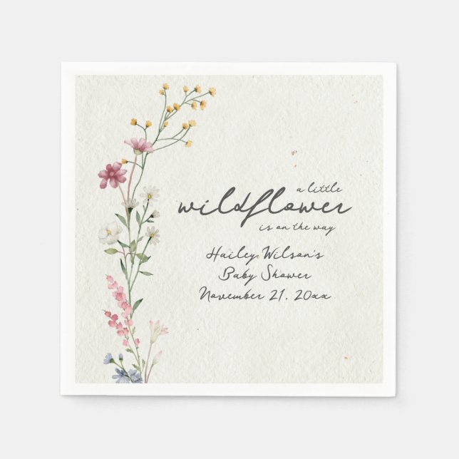 Wildflower Baby Shower Napkin (Front)