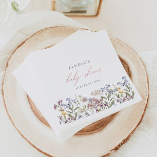 Wildflower Baby Shower Paper Napkins Floral Girl