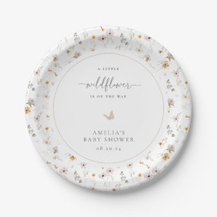Wildflower Baby Shower Paper Plate