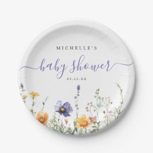 Wildflower Baby Shower Paper Plate