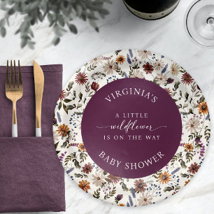 Wildflower Baby Shower Paper Plates