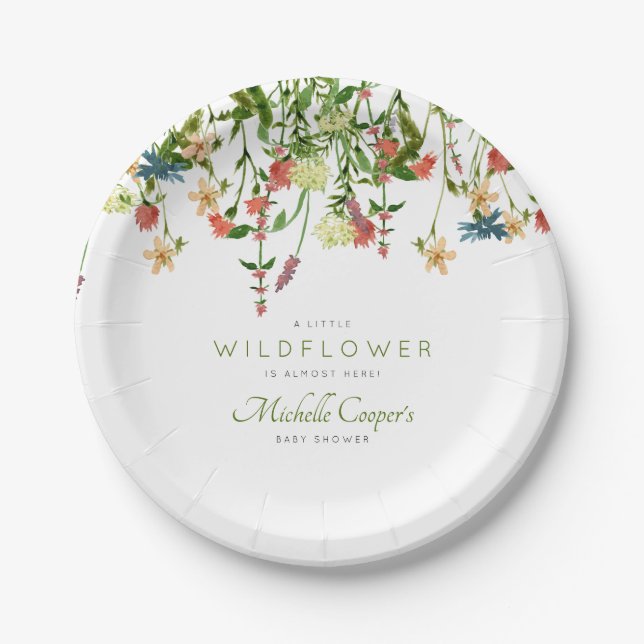 Wildflower Baby Shower  Paper Plates (Front)