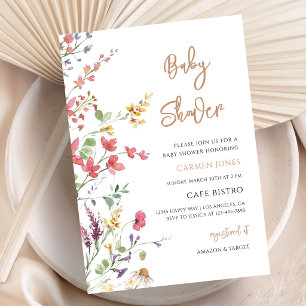 Wildflower Baby Shower Party Invitation