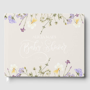 Wildflower Baby Shower Personalised Guest Book