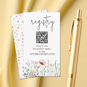 Wildflower Baby Shower Registry Enclosure Card