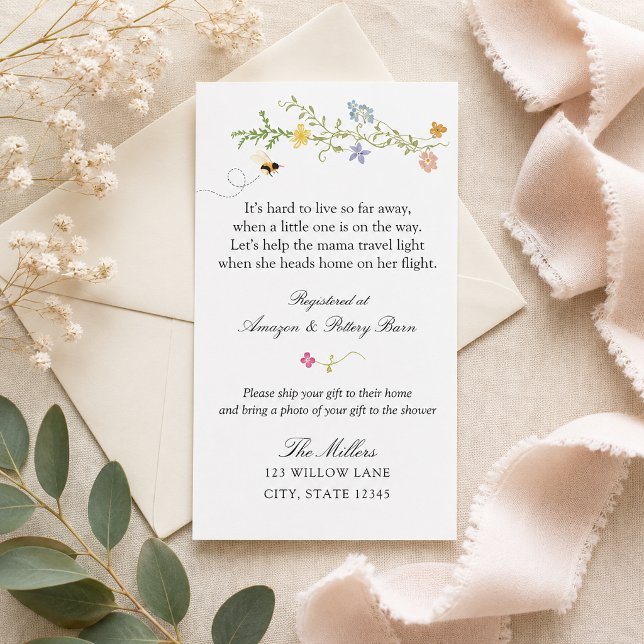 Wildflower Baby Shower Registry Ship Gift Insert (Creator Uploaded)
