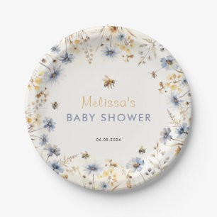 Wildflower Baby Shower Spring  Paper Plate