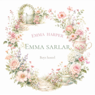 Wildflower Baby Shower Stickers Girly Labels