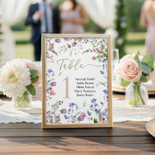 Wildflower Baby Shower Table Number Pedestal Sign