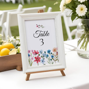Wildflower Baby Shower Table Numbers