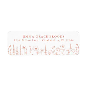 Wildflower Baby Shower Terracotta Return Address