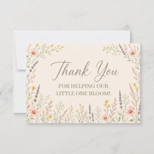 Wildflower Baby Shower Thank You Card