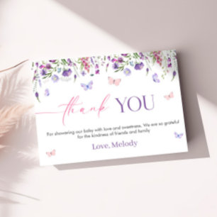 Wildflower Baby Shower Thank You Card