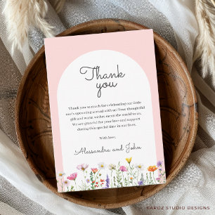 Wildflower Baby Shower Thank You Card