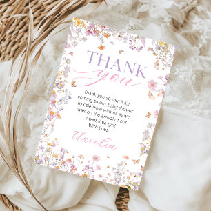 Wildflower Baby Shower Thank You Card