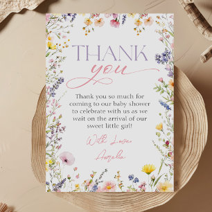 Wildflower Baby Shower Thank You Card
