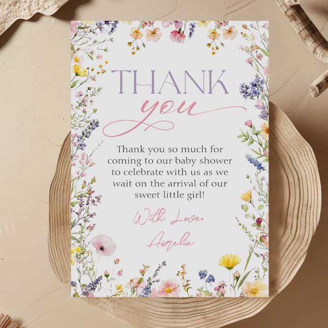 Wildflower Baby Shower Thank You Card (Creator Uploaded)