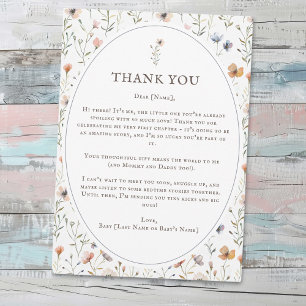 Wildflower Baby Shower Thank You Card