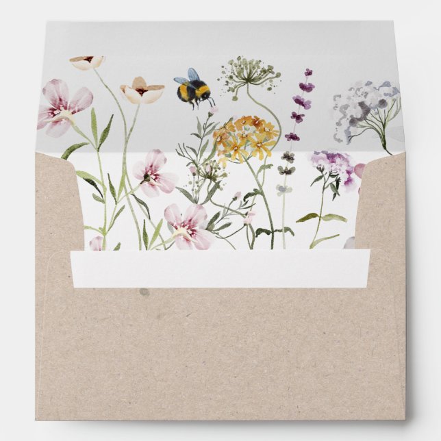 Wildflower Baby Shower Wedding Envelopes (Back (Bottom))