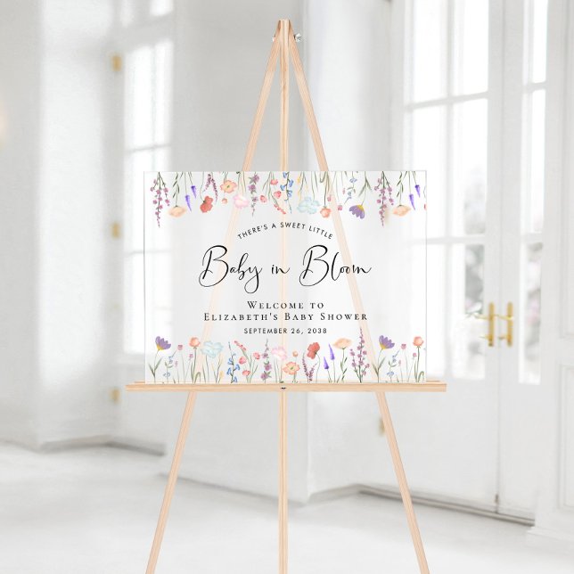 Wildflower Baby Shower Welcome Acrylic Sign (Creator Uploaded)