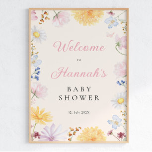 Wildflower Baby Shower Welcome Poster