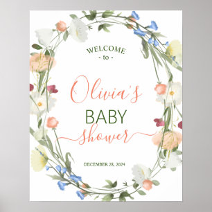 Wildflower Baby Shower WELCOME sign