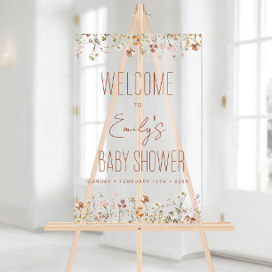 Wildflower Baby Shower Welcome Sign In Bloom