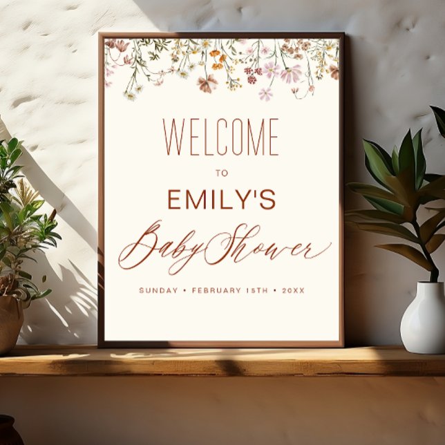 Wildflower Baby Shower Welcome Sign In Bloom (Creator Uploaded)