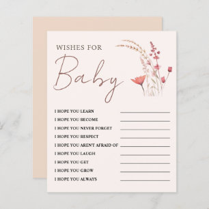 Wildflower Baby Shower Wishes for Baby Game