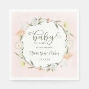 Wildflower Baby Sip And See Napkin