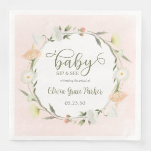 Wildflower Baby Sip And See Napkin