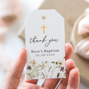 Wildflower Baptism Gift Tags