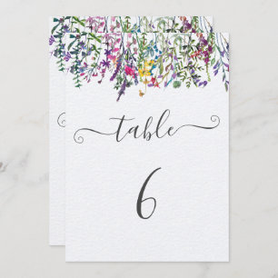 Wildflower Baptism Seating Chart Table Number