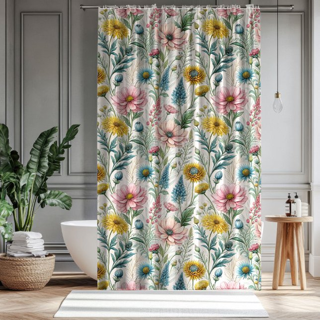 Wildflower Bath Curtain Celebrate Their Journey (Wildflower Bath Curtain Celebrate Their Journey)
