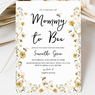 Wildflower Bee Baby Shower Invitation
