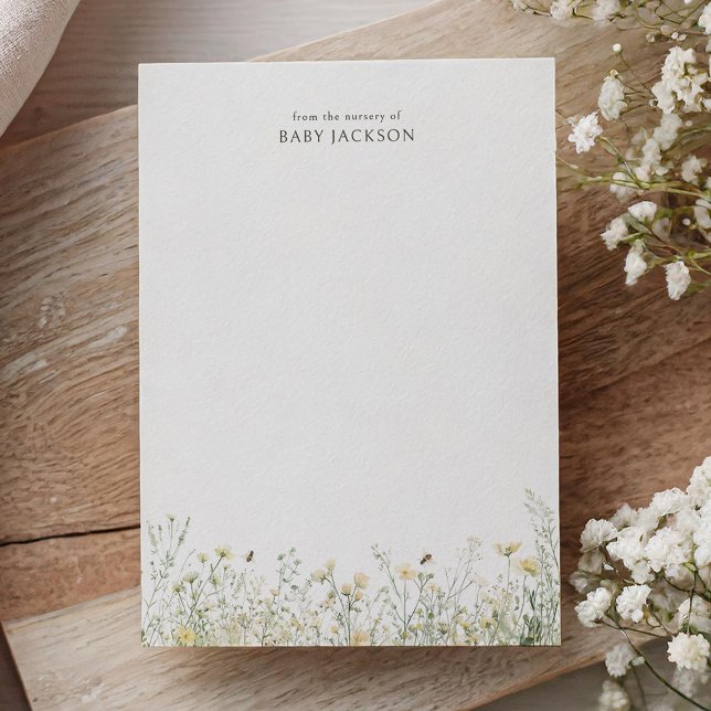 Wildflower Bee Baby Shower Thank You Card (Creator Uploaded)