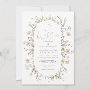 Wildflower Bee Boho Baby Girl Shower Invitation