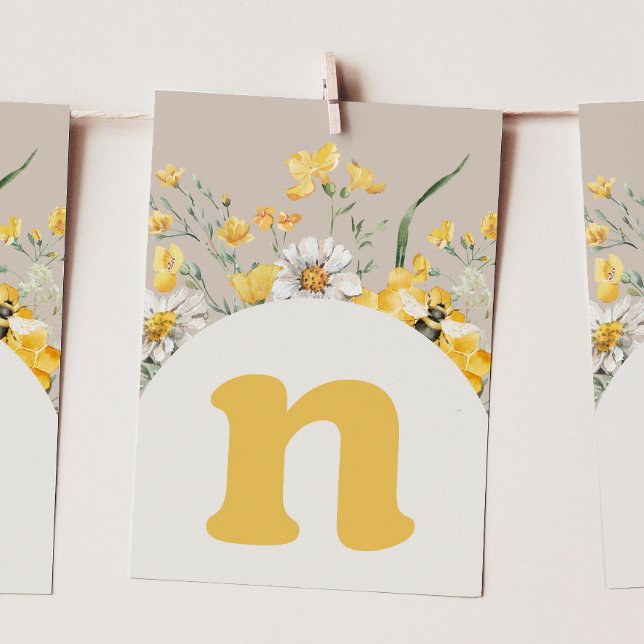 Wildflower Bee "N" High Chair Bunting Banner Card (Creator Uploaded)