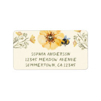 Wildflower Bee Return Address Labels