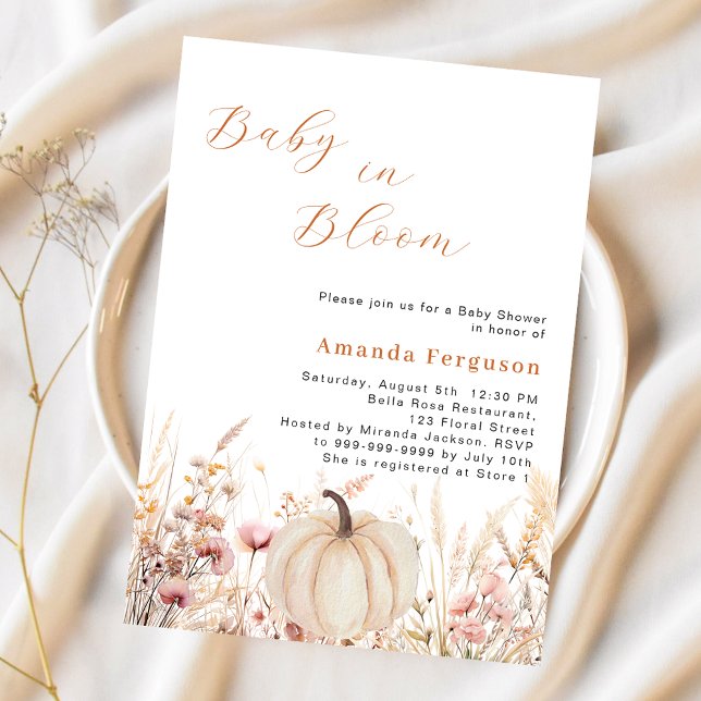 Wildflower beige bloom pumpkin budget Baby Shower (Creator Uploaded)
