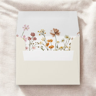 Wildflower Beige Boho Wedding Terracotta Garden Envelope