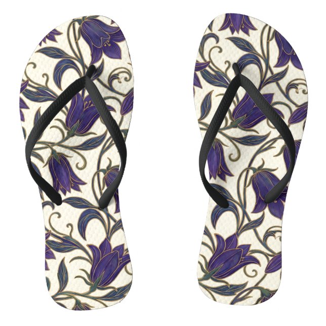 Wildflower Bellflower Patterne Jandals (Footbed)