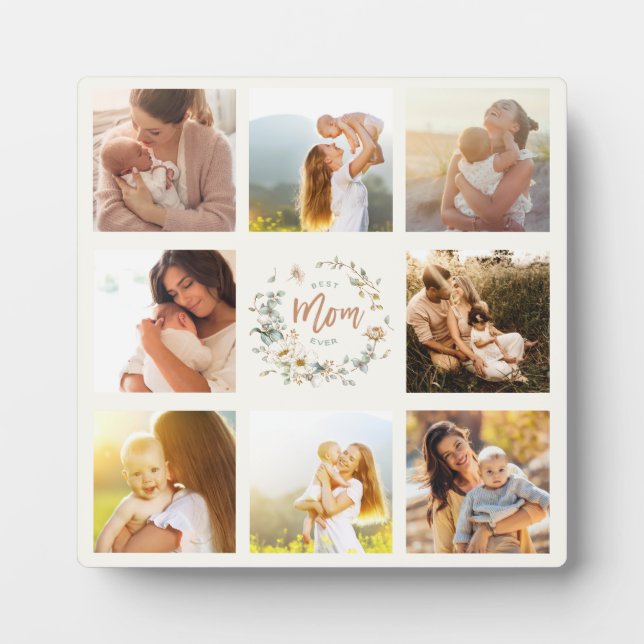 Wildflower Best Mum Ever Photo Collage Plaque (Front)