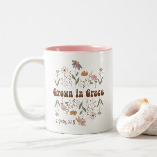 Wildflower Bible Verse Grown in Grace Two-Tone Coffee Mug