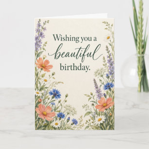 Wildflower Birthday Floral Greeting Card