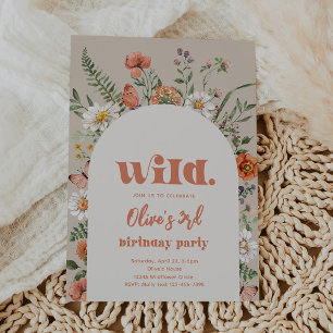 Wildflower Birthday Invitation   Wildflower First
