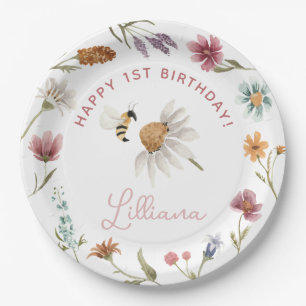 Wildflower Birthday Party Paper Plate