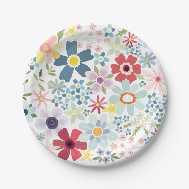 Wildflower birthday party plates (Front)